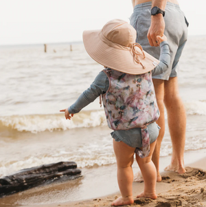 Long Brim Water Bucket Hat- Soft Blush