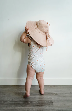 Long Brim Water Bucket Hat- Soft Blush