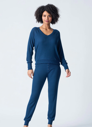 Textured Essentials PJ Pant- Navy