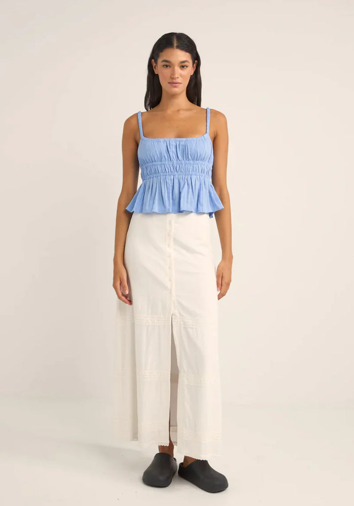 Tyler Baby Doll Top- Cornflower