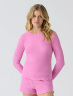Reloved Rib Long Sleeve Top- Pink Rose