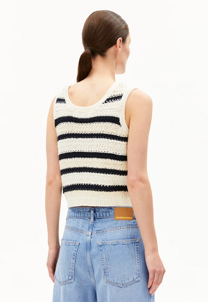 CLAAIRE STRIPES- raw white-night sky