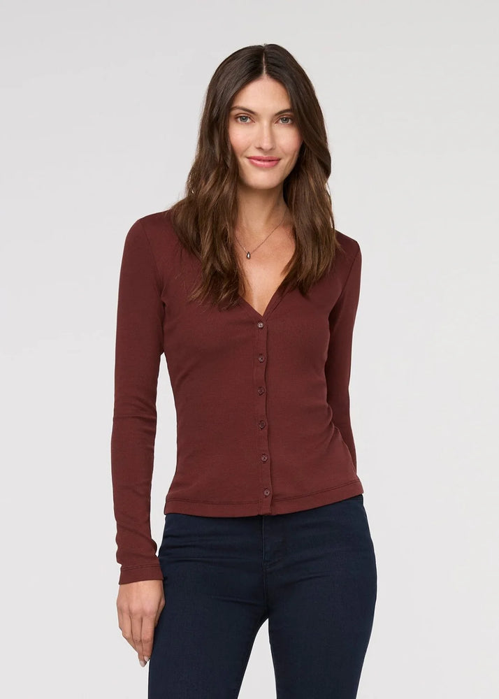 Ribbed Pima Fitted Button Down - Rich Maroon