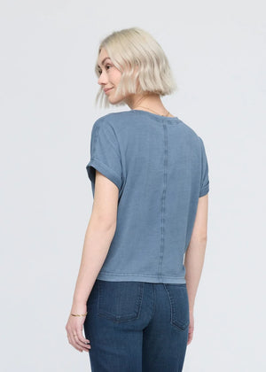 PurePima Vintage Dolman Tee - Washed Stone Blue