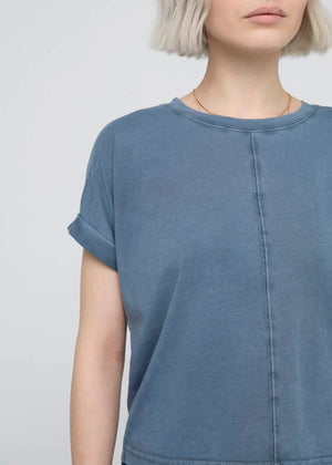 PurePima Vintage Dolman Tee - Washed Stone Blue