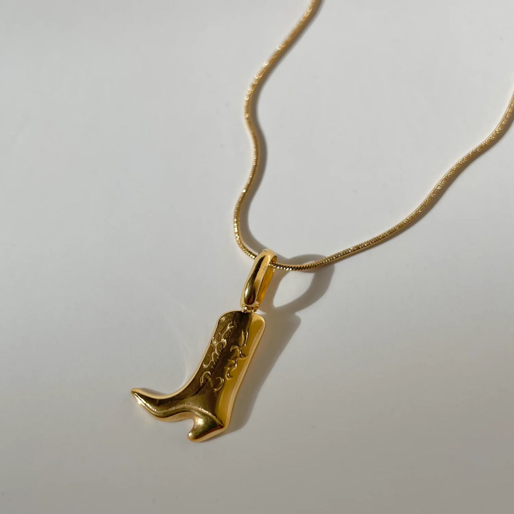 Lottie Boot Necklace- Gold