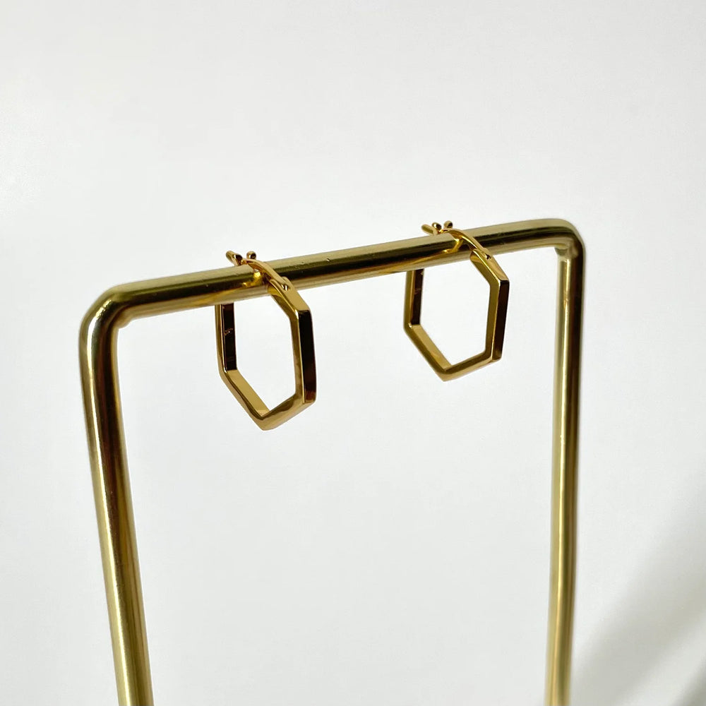 Hexagon minimal hoops 2.0 Gold