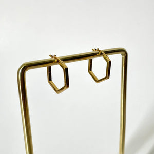 Hexagon minimal hoops 2.0 Gold