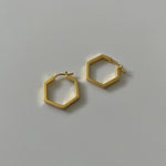 Hexagon minimal hoops 2.0 Gold