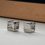 Lexi Square Huggies- Silver