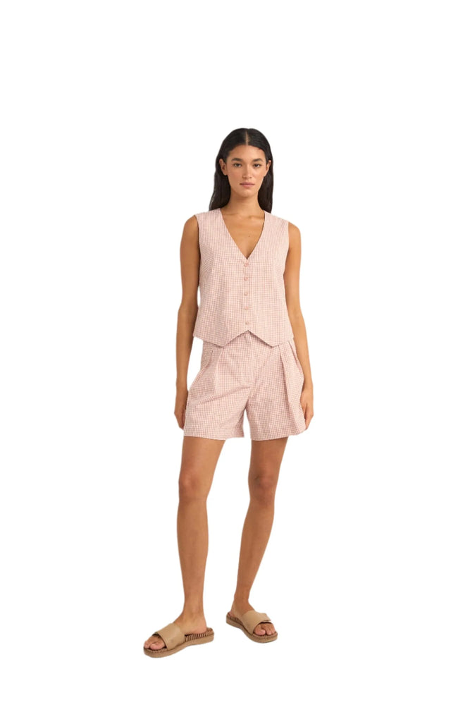 Rhythm Lola Checker Vest- Dusty Pink