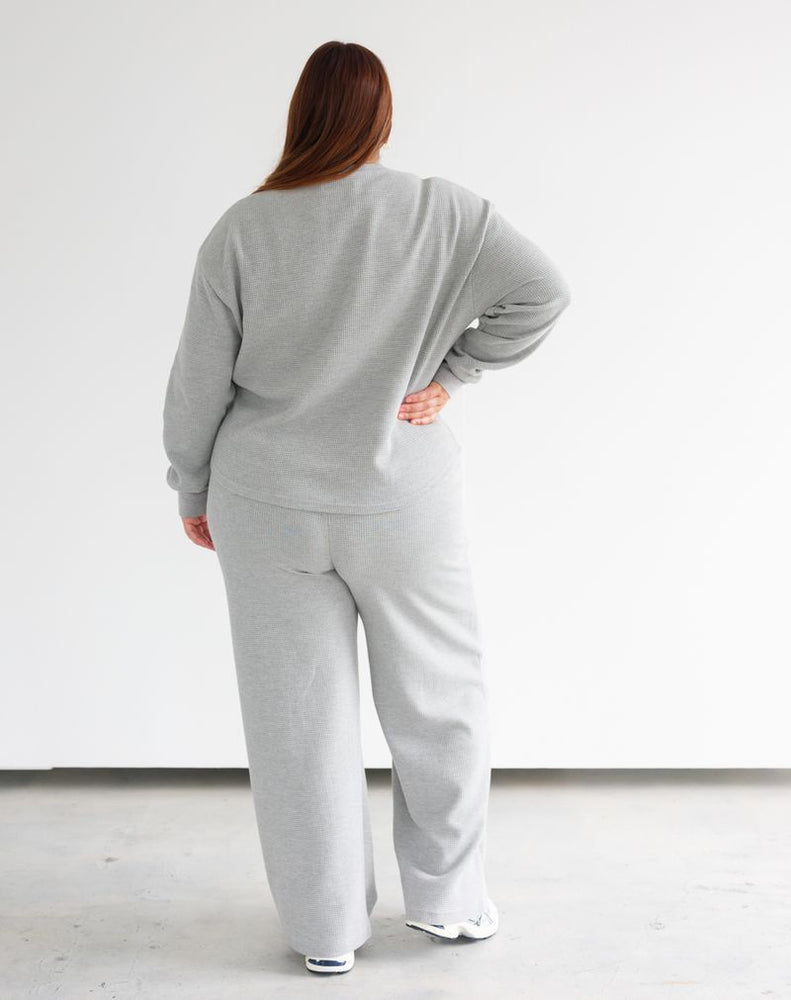 Waffle Henley Top - Grey