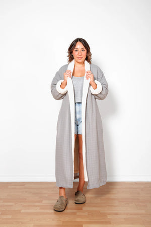 "The Boreal" Unisex Fleece Lined Robe - Grey