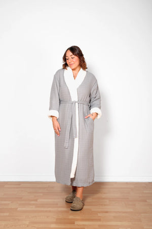 "The Boreal" Unisex Fleece Lined Robe - Grey
