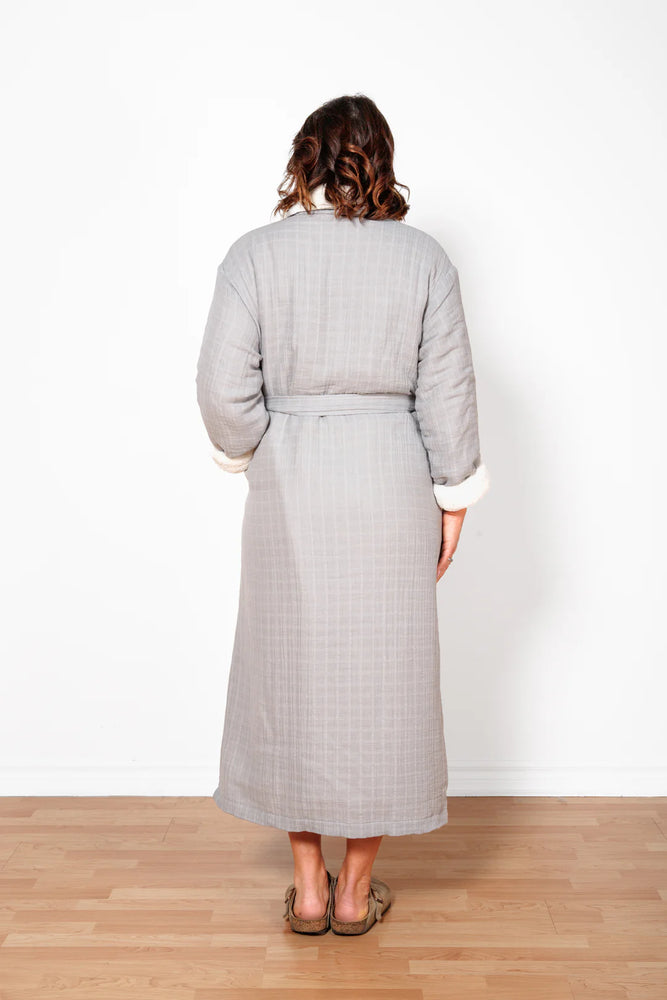"The Boreal" Unisex Fleece Lined Robe - Grey