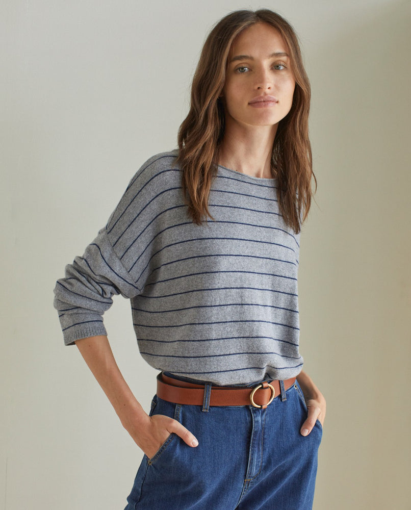 Striped Jumper - Grey/Navy