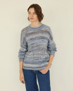 Jumper with Print Thread - Blue Melange
