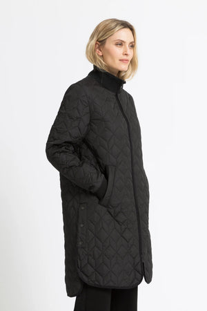 Padded Quilt Coat - Black