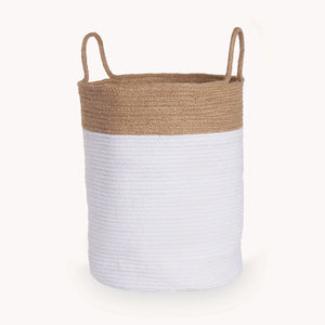 Cotton Jute Utility Basket - White/Natural