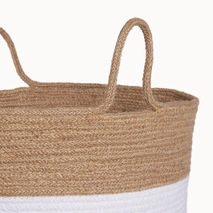 Cotton Jute Utility Basket - White/Natural