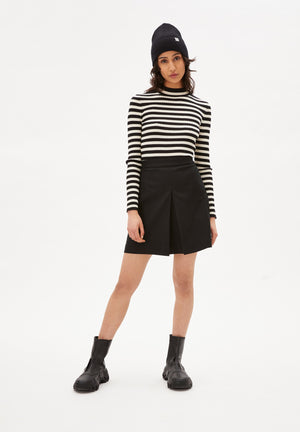 Alaani Striped Knit Pullover - Black/Oat Milk