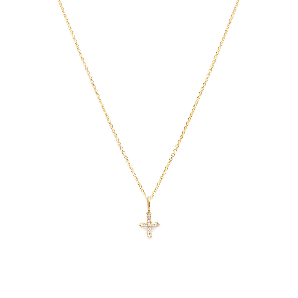 Cross Necklace - Gold & CZ