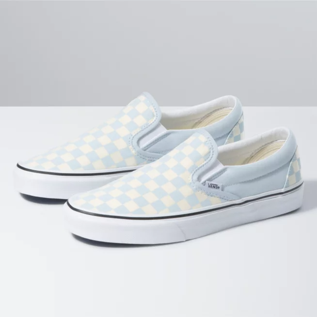 Womens Shoes Vans Baby Blue Checkered Slip Ons VANS Baby Blue Checkered  Classic Slip-on Men's Size 10 NEW IN BOX