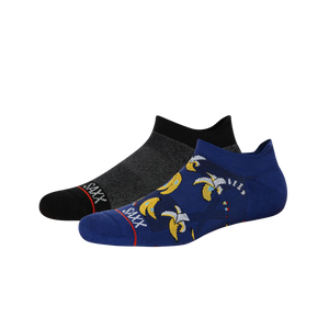 Whole Package 2-Pack - Low Show Socks / Rainbow Bananas/Black Heather